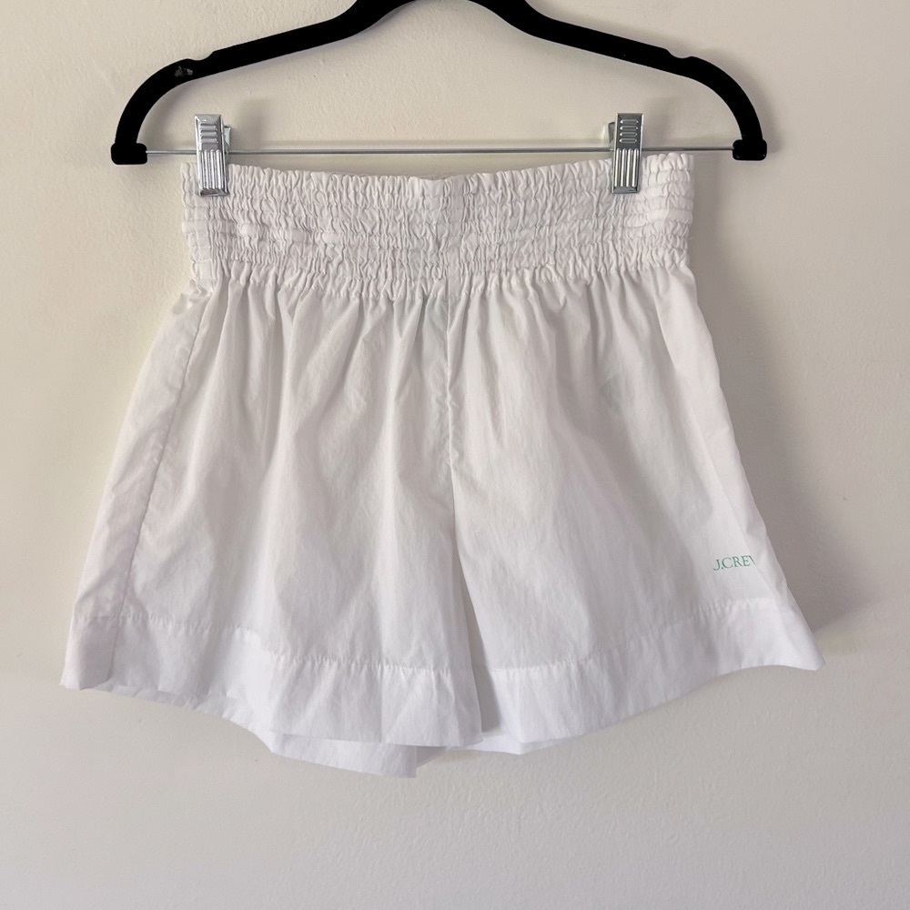 J.Crew White Pull-On Elastic Waist‎ Smocked Beach Shorts Size XS